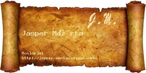 Jasper Márta névjegykártya