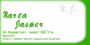 marta jasper business card